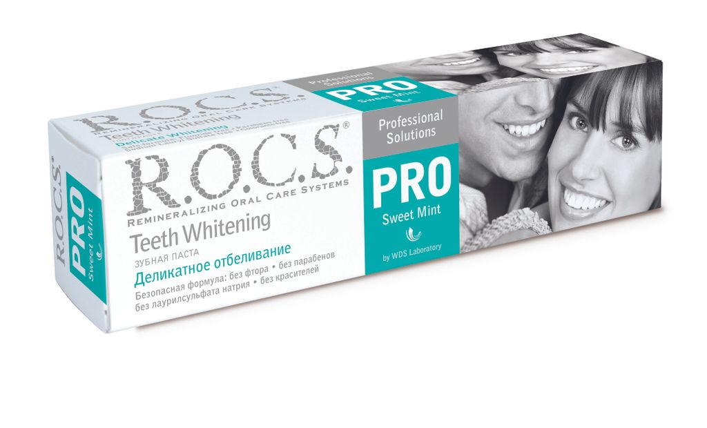 фото упаковки ROCS PRO Зубная паста Деликатное отбеливание Сладкая мята