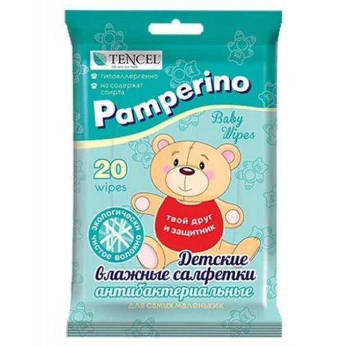 фото упаковки Pamperino салфетки влажные детские антибактериальные