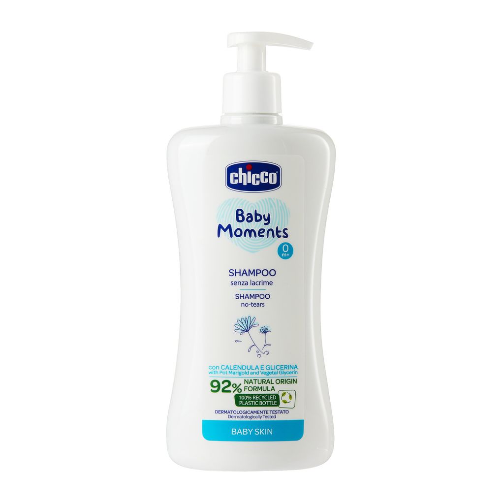 фото упаковки Chicco baby moments Шампунь для детей без слез, для детей с рождения, шампунь, 500 мл, 1 шт. фото упаковки Chicco baby moments Шампунь для детей без слез
