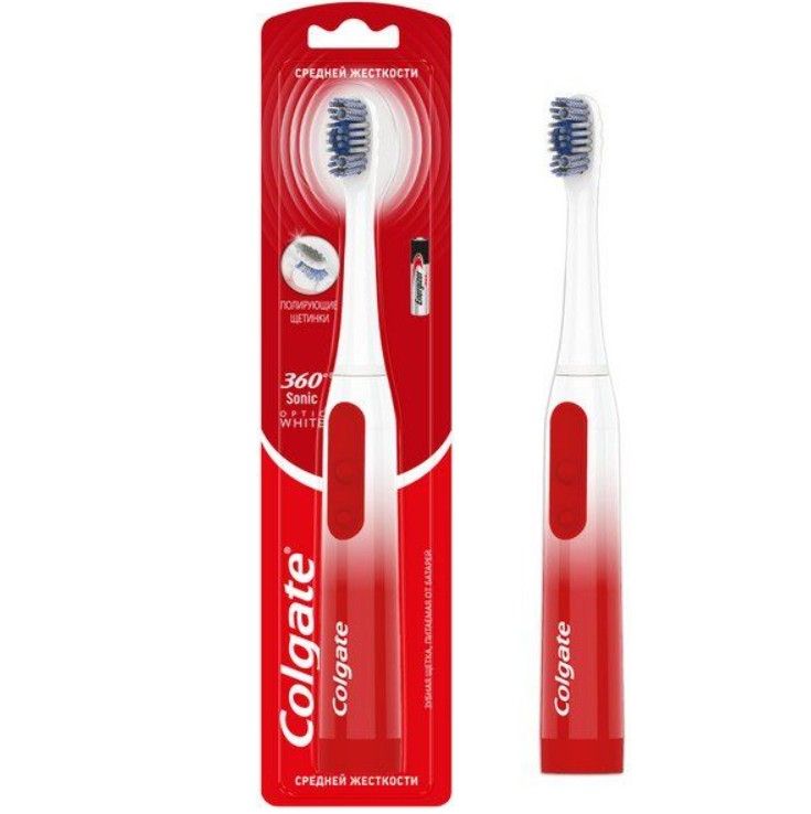 фото упаковки Colgate 360 Optic White Зубная щетка электрическая средняя