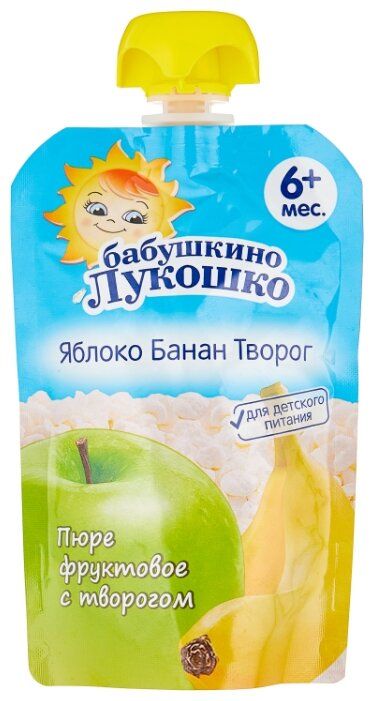 фото упаковки Бабушкино Лукошко Пюре фруктовое с творогом