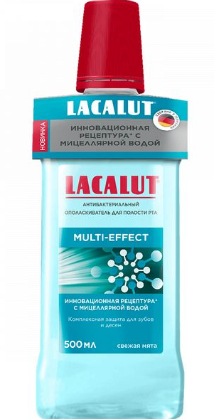 фото упаковки Lacalut Мульти-эффект ополаскиватель антибактериальный