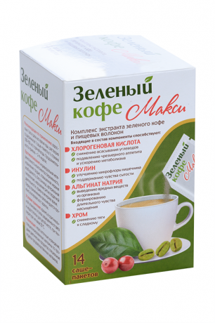 Зеленый кофе Макси, порошок, 5 г, 14 шт.