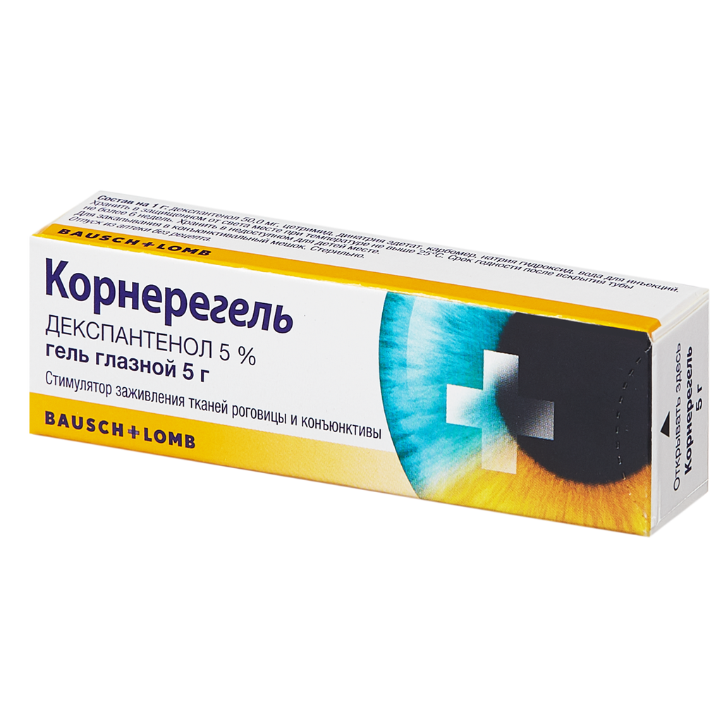 Корнерегель, 5%, гель глазной, 5 г, 1 шт. купить по цене от 575 руб в Мурманске, заказать с доставкой в аптеку, инструкция по применению, отзывы, аналоги, Bausch Health