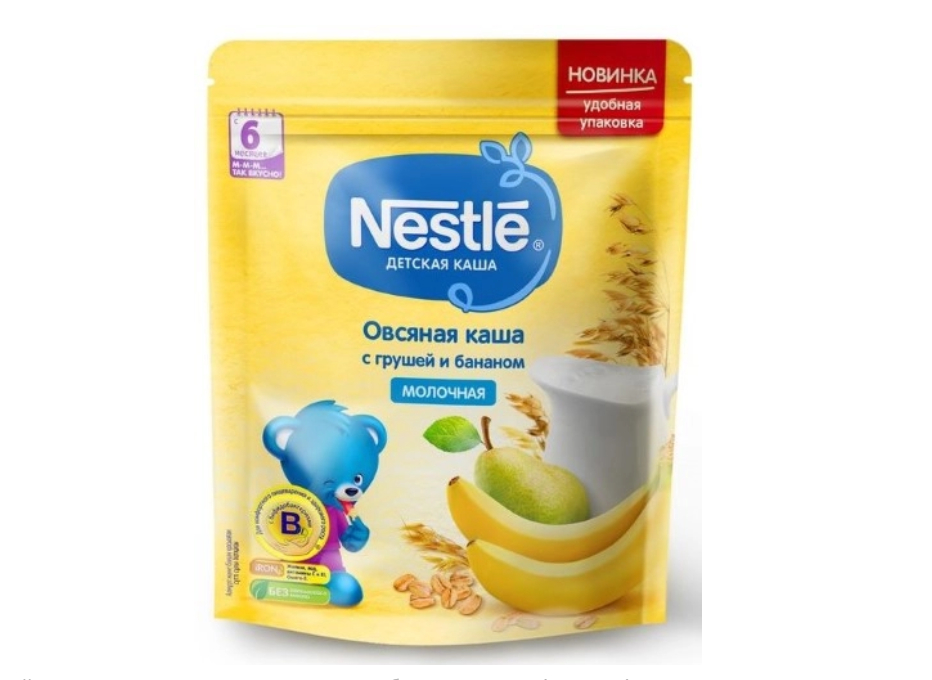 фото упаковки Nestle Каша молочная овсяная груша банан
