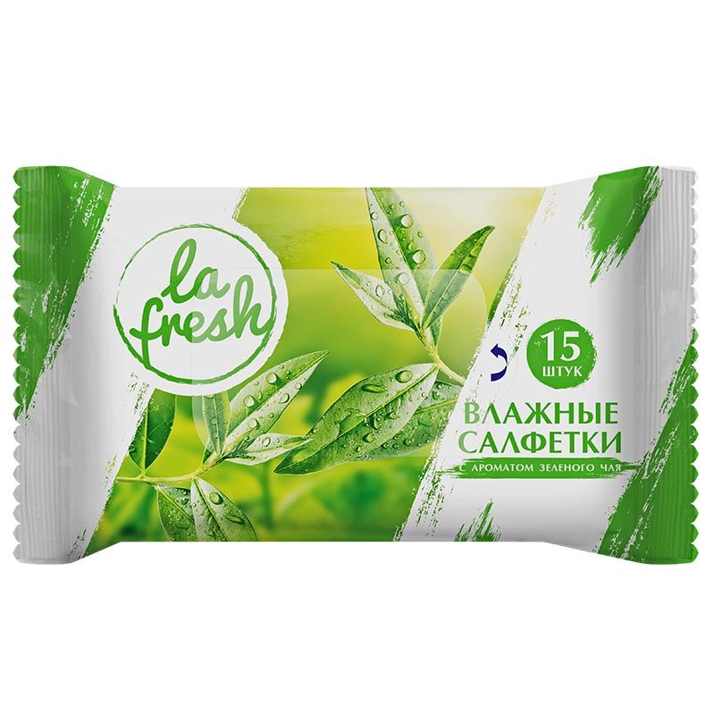 фото упаковки La fresh Влажные салфетки Зеленый чай