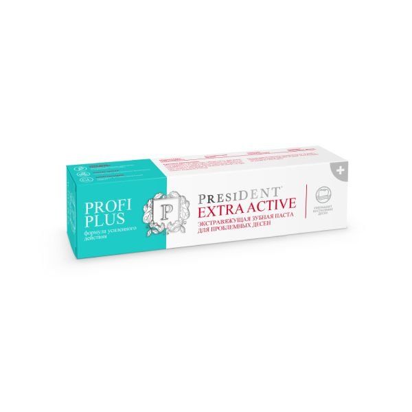 фото упаковки PresiDent Profi Plus Extra Active Зубная паста экстравяжущая