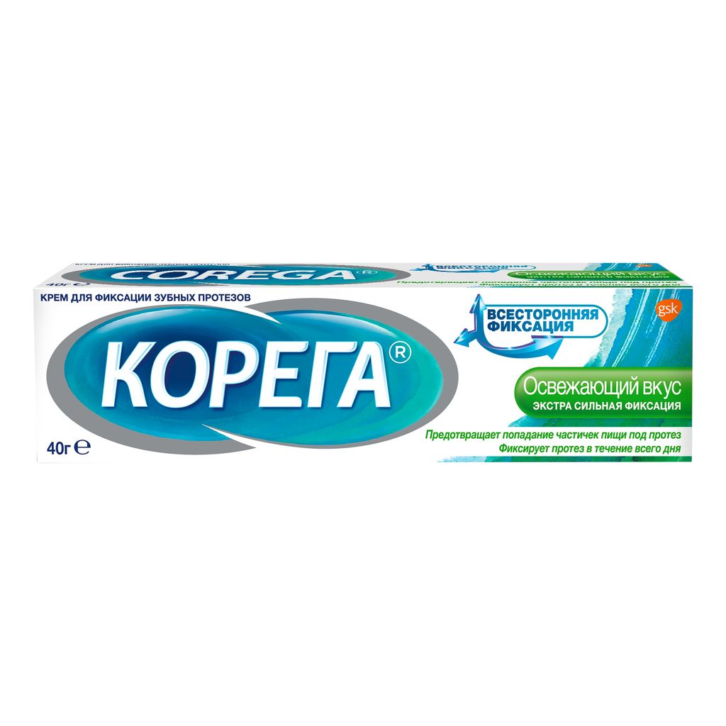 фото упаковки Корега Освежающий вкус Крем для фиксации зубных протезов