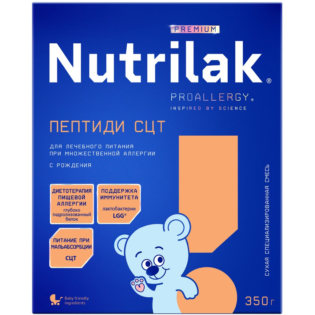 фото упаковки Nutrilak Premium Пептиди СЦТ, смесь молочная сухая, 350 г, 1 шт. фото упаковки Nutrilak Premium Пептиди СЦТ
