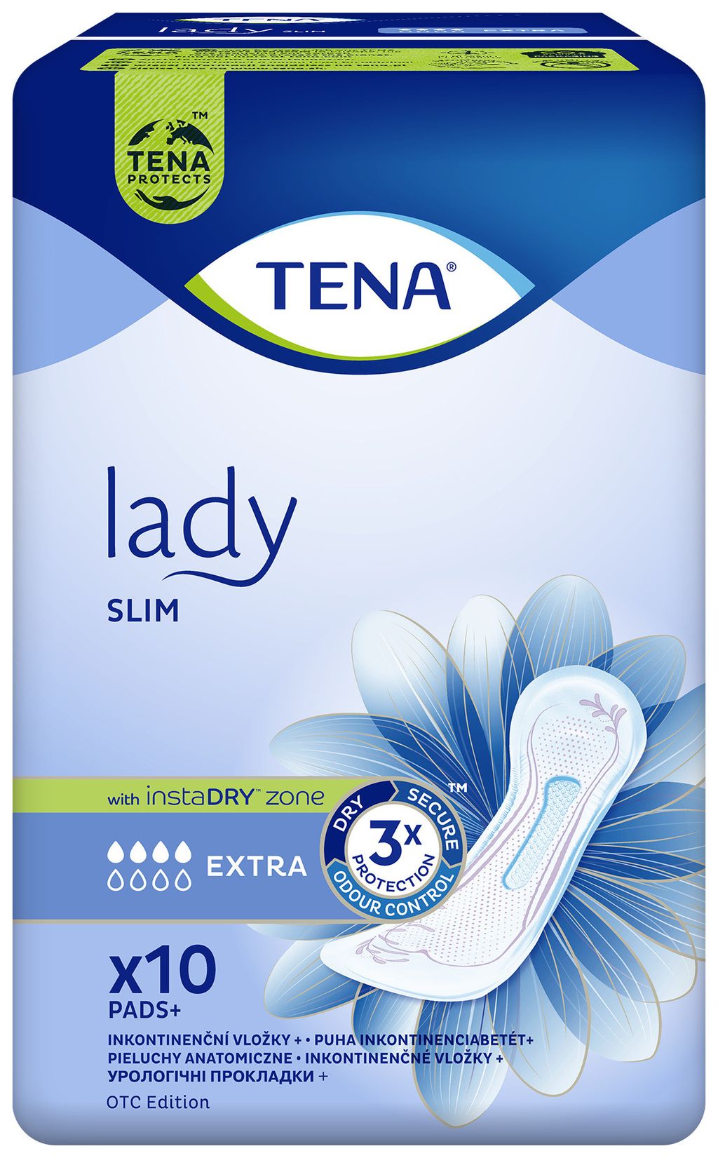 фото упаковки Прокладки урологические Tena Lady Slim Extra, прокладки урологические, 4 капли, 10 шт. фото упаковки Прокладки урологические Tena Lady Slim Extra