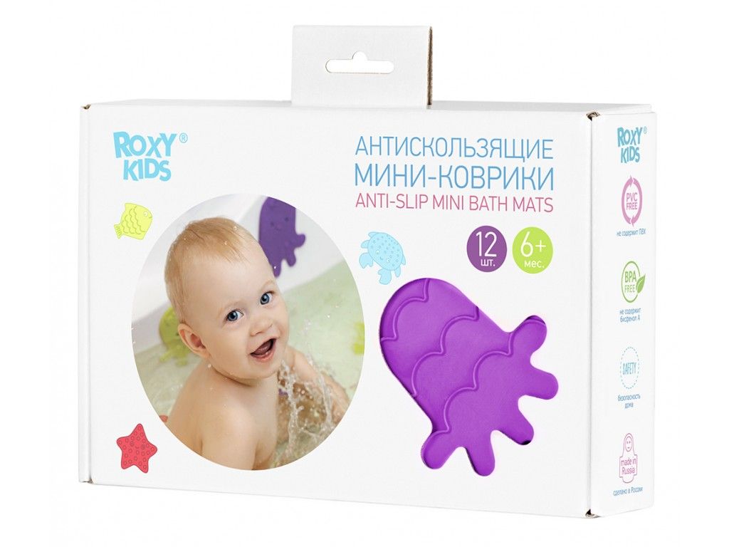 фото упаковки Roxy-kids Антискользящие мини-коврики для ванны