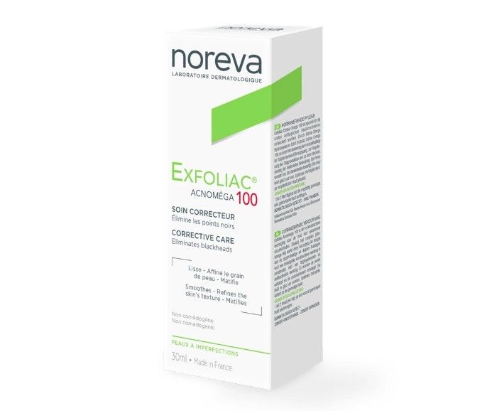 фото упаковки Noreva Exfoliac Acnomega 100, крем для лица, 30 мл, 1 шт. фото упаковки Noreva Exfoliac Acnomega 100