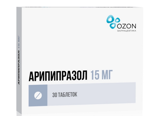 Арипипразол, 15 мг, таблетки, 30 шт.