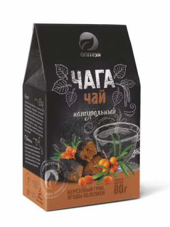Чага гриб с облепихой, 80 г, 1 шт.