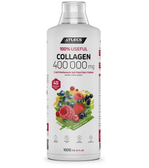 Коллаген Atlecs Collagen, киви-клубника, 1000 мл, 1 шт.