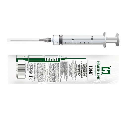 Нealth Line Шприц 3-х компонентный, 10 мл, 22G (0,7x38мм), 10 шт.