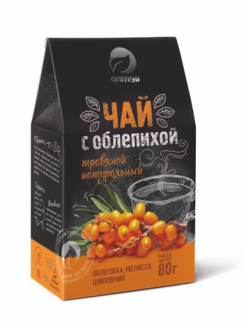 Чай Алтэя травяной с облепихой, фиточай, 80 г, 1 шт.