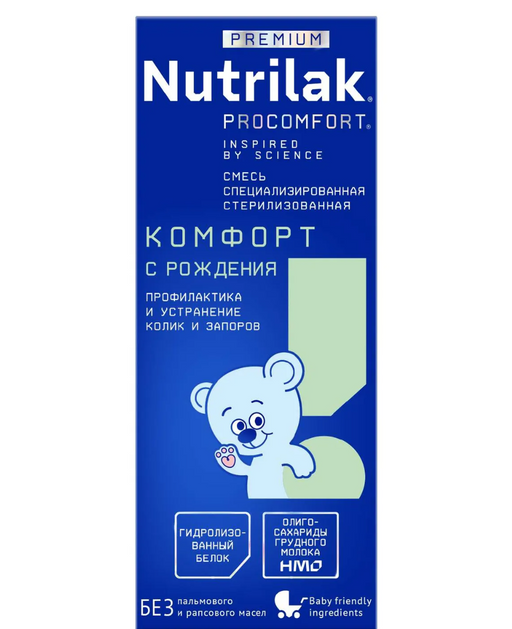 Nutrilak Premium Procomfort Смесь специализированная стерилизованная, для детей с рождения, смесь молочная, жидкая, готовая к употреблению, 200 мл, 1 шт.