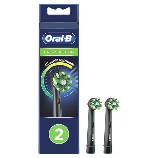 Oral-B CrossAction CleanMaximiser Насадка для электрической зубной щетки, цвет черный, 2 шт.