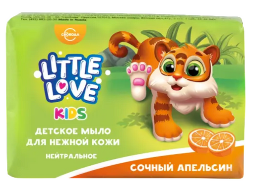 Little love мыло для нежной кожи детское сочный апельсин, мыло, 90 г, 1 шт.