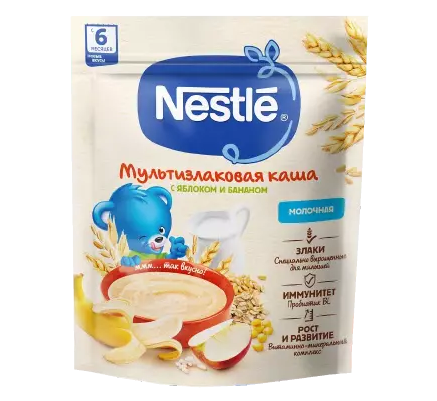 Nestle Каша молочная мультизлаковая яблоко банан, каша детская молочная, 200 г, 1 шт.