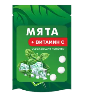 Конфеты освежающие с витамином С Мята, 20 г, 1 шт.