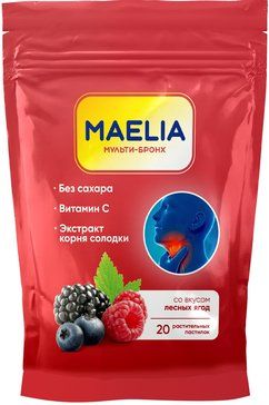 Maelia Мульти-Бронх солодка лесные ягоды, пастилки, 20 шт.