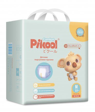 Pikool Comfort Подгузники-трусики детские, M, 8-13 кг, 22 шт.
