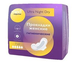 Медреспонс Прокладки ультра ночные, 5 капель, прокладки гигиенические, 7 шт.