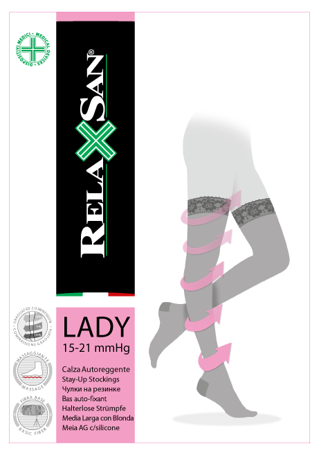Relaxsan Stay-up lady Чулки компрессионные 1 класс компрессии, р. 5, арт. 960А (15-21 mm Hg), телесного цвета, пара, 1 шт.